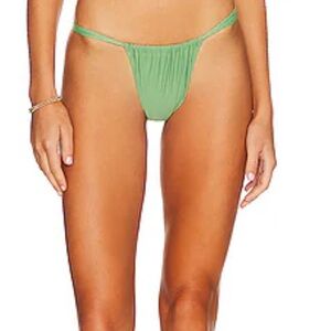 Gonza ruched Green Bikini Bottom size L NWOT